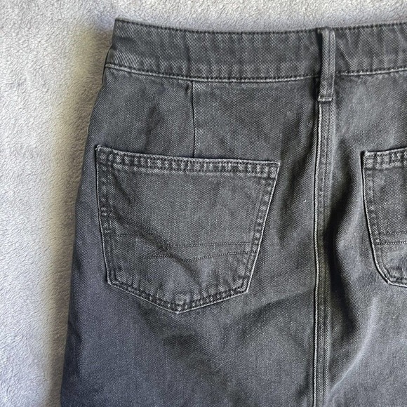 American Eagle Skirt Womens 4 Black Denim Biker Punkcore Festival Beach Preppy - Picture 11 of 13